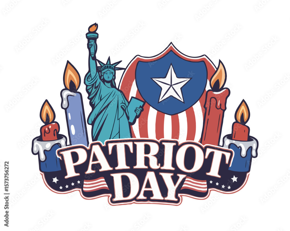 Naklejka premium Colorful Patriot Day Vector Art – Vibrant Tribute Designs for 9/11