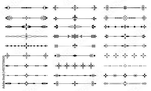 Elegant collection of decorative dividers and text separators in black and white