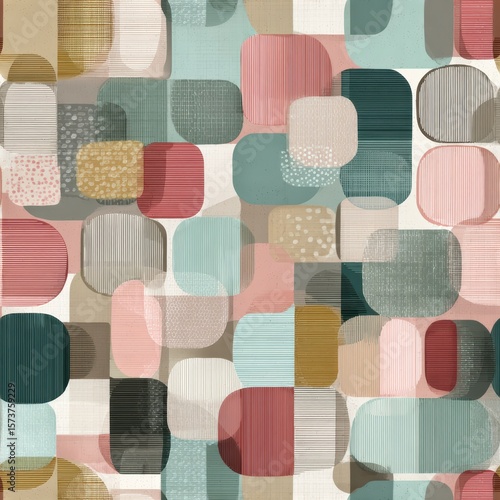 Colorful Geometric Abstract Background with Shapes and Patterns