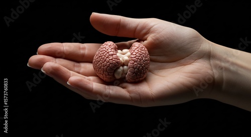 Hand shows and holds human Thymus gland