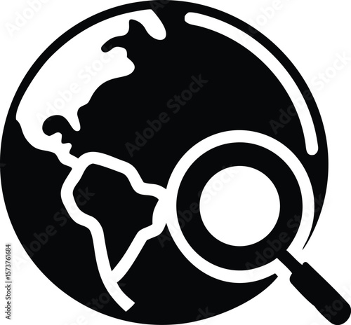 World search magnifying glass icon