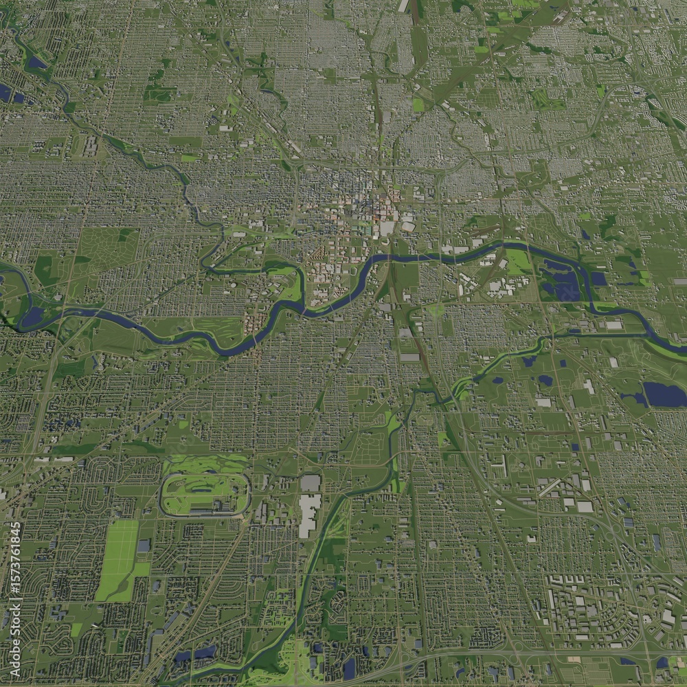 Fototapeta premium 3D illustration of city and urban in Indianapolis USA