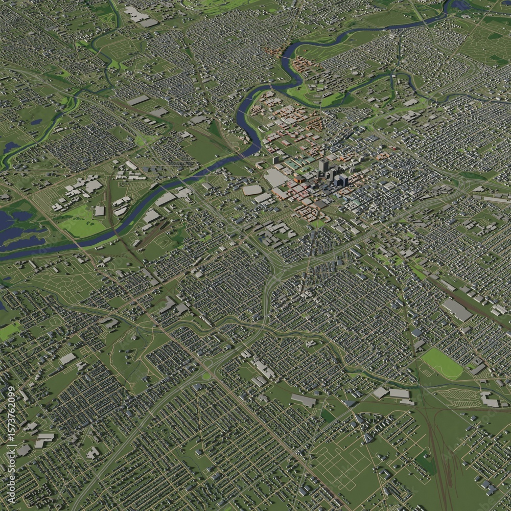 Fototapeta premium 3D illustration of city and urban in Indianapolis USA