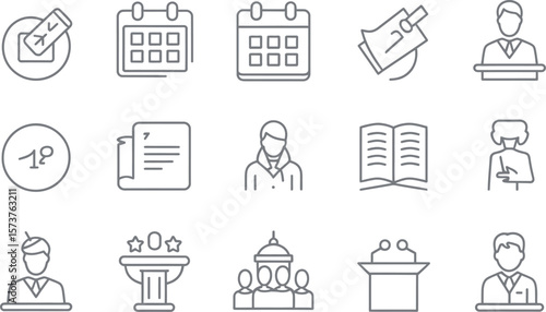 Election and political campaign icons vector illustration for web and ui design