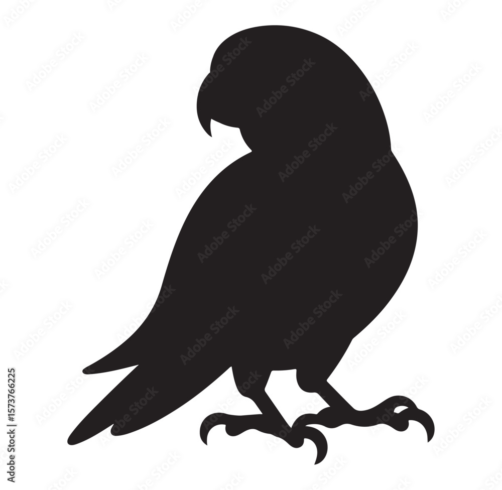Fototapeta premium Parrot silhouette vector logo, exotic bird symbol for branding and design, wildlife animal.