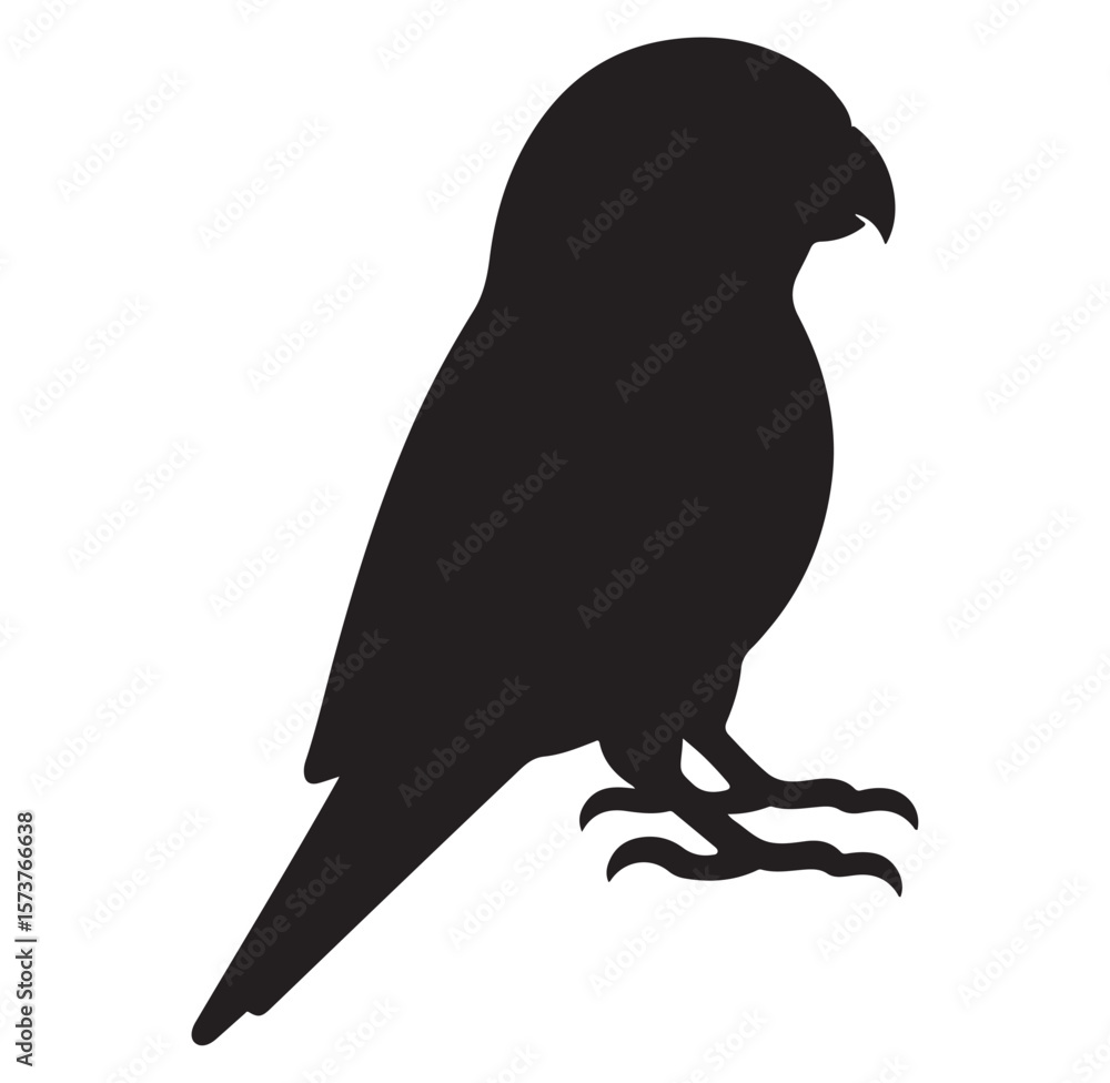 Fototapeta premium Parrot silhouette vector logo, exotic bird symbol for branding and design, wildlife animal.
