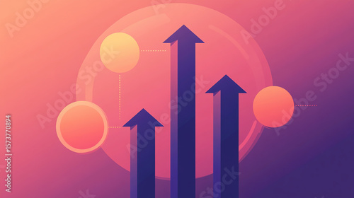 Arrow design showing growth and progress on abstract background