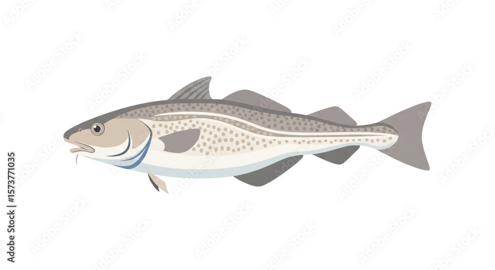 Obraz premium Cod Fish Vector Illustration for Seafood Logo