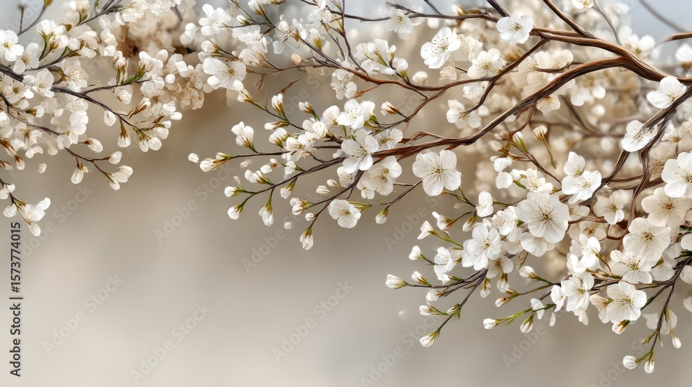 Obraz premium Delicate white blossoms on branches