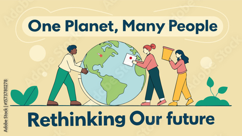 Earth day climate change awareness illustration for sustainable future and environmental protection issues