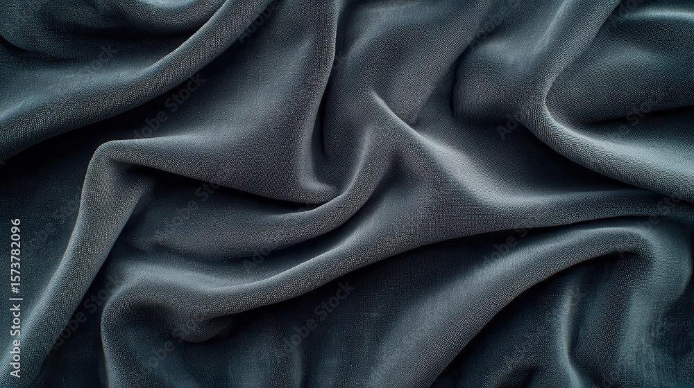 Fototapeta premium Draped dark gray fabric texture background