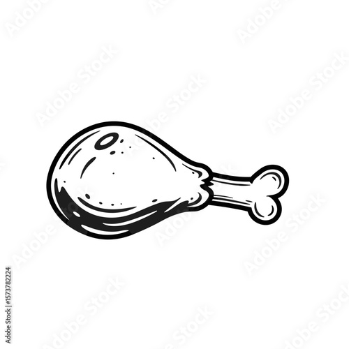 Black-and-white illustration of two chicken drumsticks drawn with clean lines and subtle shading.