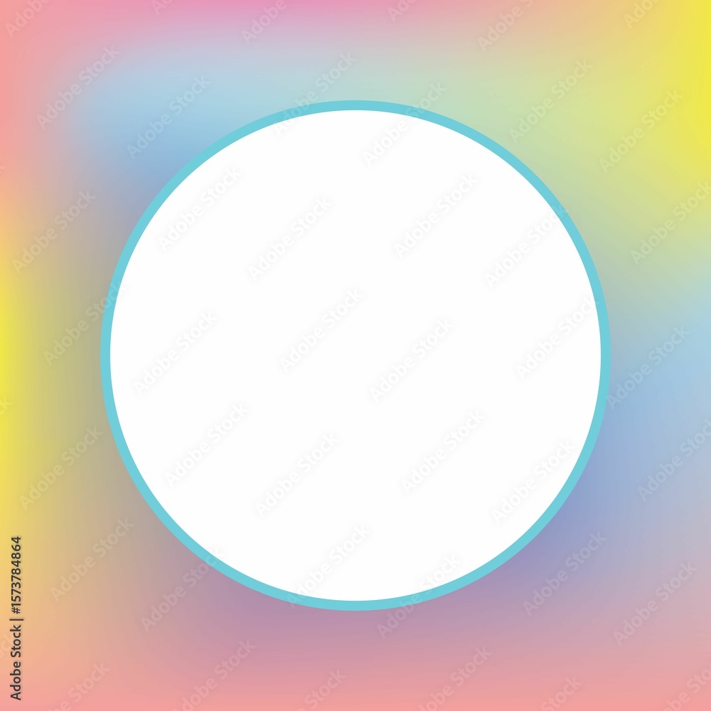 Obraz premium Composition of circle with copy space on colourful background