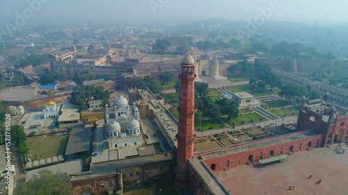 Wallpaper Mural Aerial view of Lahore Fort and Badshahi Masjid, Pakistan. Torontodigital.ca