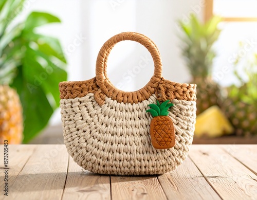 A bag created by Pineaple fiber
