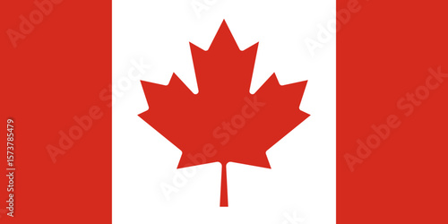 National flag of Canada. Clean, flat design ideal for print, web, and patriotic projects.