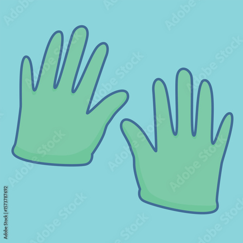rubber gloves hospital illustration