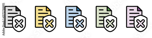 イラストアイコンセット：クロスマークファイル