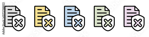 イラストアイコンセット：クロスマークファイル