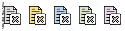 イラストアイコンセット：クロスマークファイル