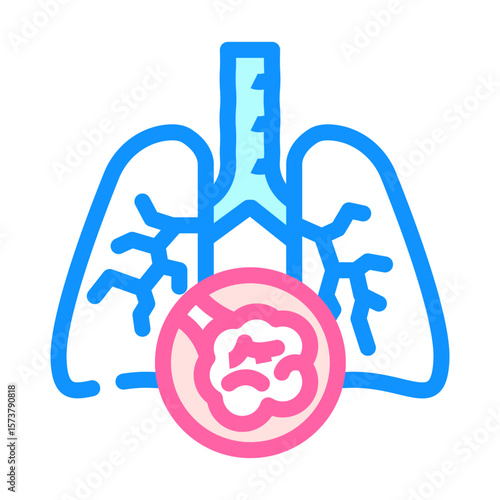idiopathic pulmonary fibrosis color icon vector illustration