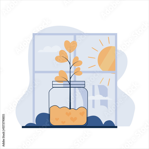 Illustration of Dairy Products Packed in a Box with Food and Drink Items