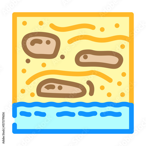 contaminated shore oil stains color icon vector illustration