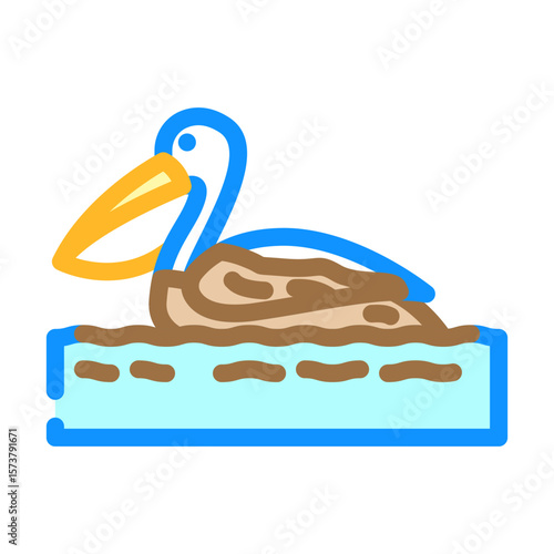 oiled bird color icon vector illustration