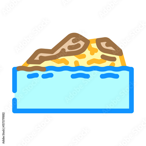 stains rocks water color icon vector illustration