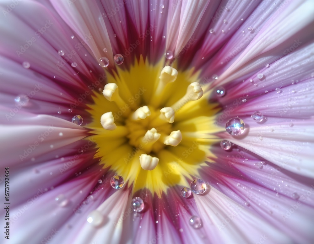 Obraz premium the image is a detailed close up of a flower, the main subject is the flowers reproductive organs, specifically the pollen bearing stalks in the center
