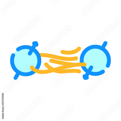teleportation quantum computer color icon vector illustration