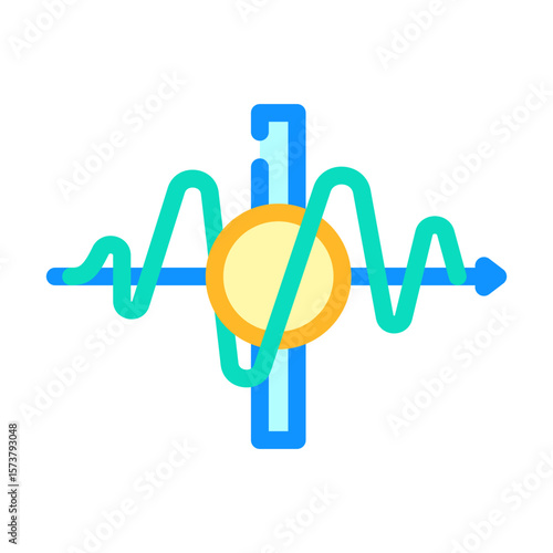 tunneling quantum computer color icon vector illustration