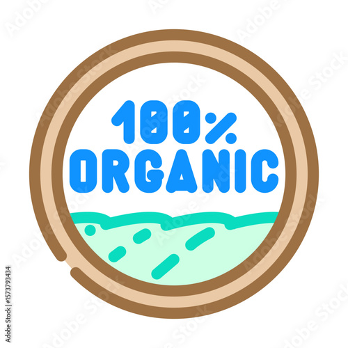 certified organic color icon vector illustration