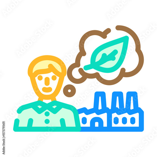 eco conscious production color icon vector illustration