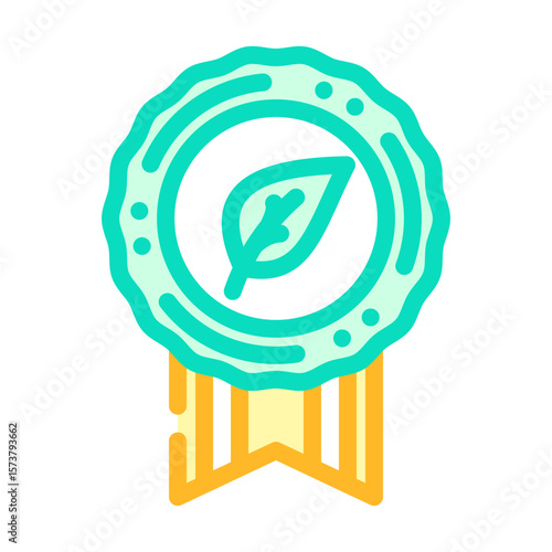 eco certified color icon vector illustration