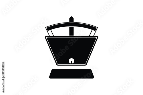 Abstract Coffee Maker Illustration in Black and White Silhouette Style silhouette