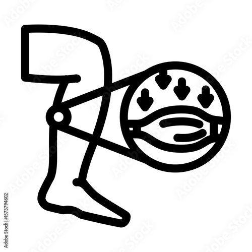 duchenne muscular dystrophy disease line icon vector illustration