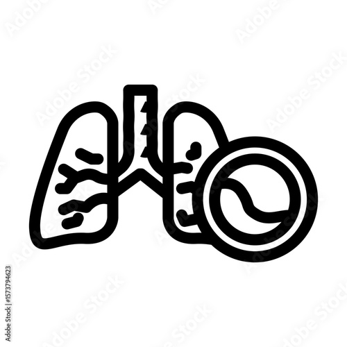 cystic fibrosis disease line icon vector illustration