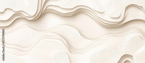 Creamy topographical layers creating abstract flowing background panorama