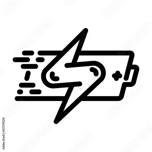 quick charge enabled line icon vector illustration