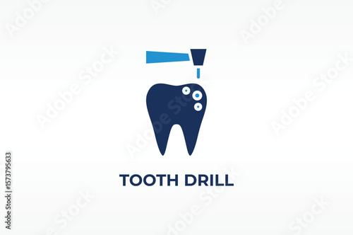 TOOTH DRILL vector, icon or logo sign isolated symbol illustration
