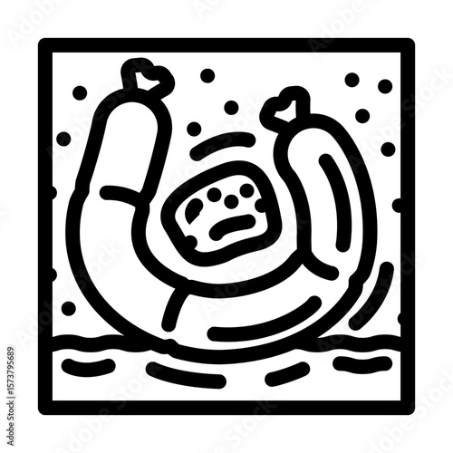smudge sandy beach line icon vector illustration