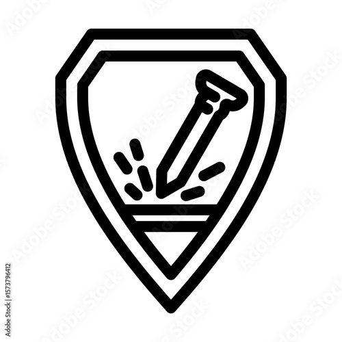 scratch resistant line icon vector illustration