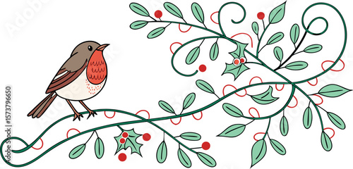 Merry Christmas Wall Art Vector Set Wallpaper Han Vector Illustration