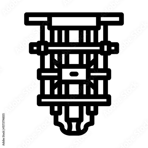 processor inside cooling chamber line icon vector illustration