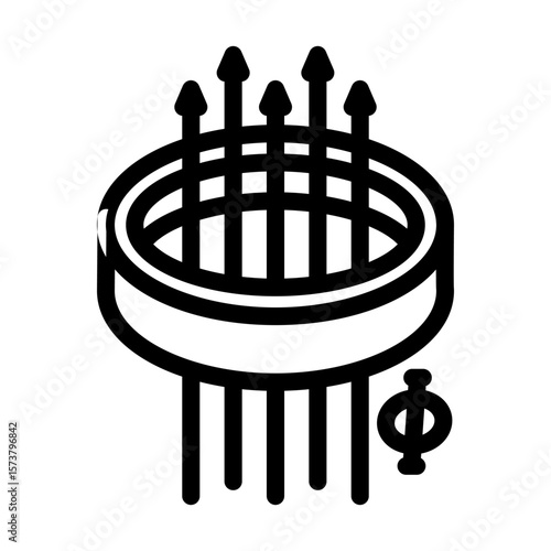 superconducting loop quantum computer line icon vector illustration