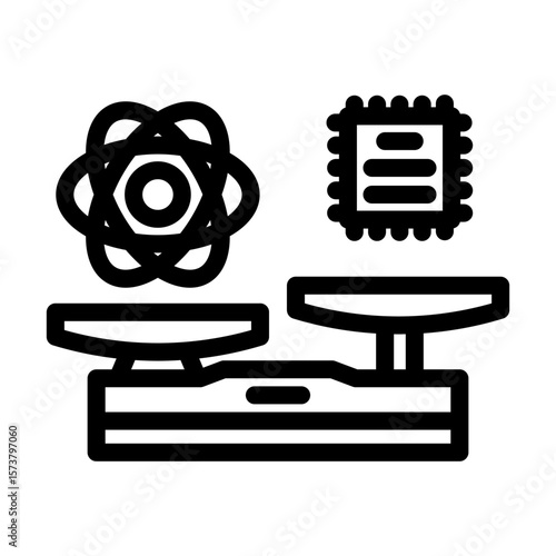 supremacy quantum computer line icon vector illustration