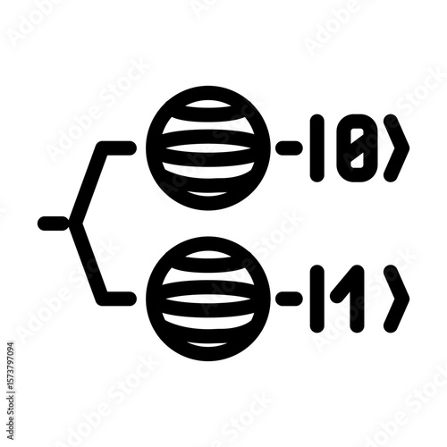 photonic qubit quantum computer line icon vector illustration