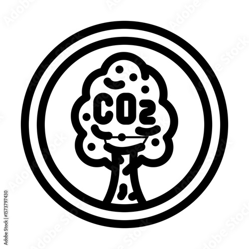 carbon neutral product line icon vector illustration
