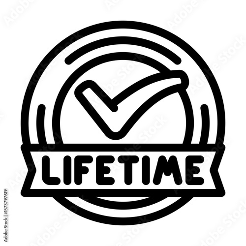 lifetime warranty line icon vector illustration